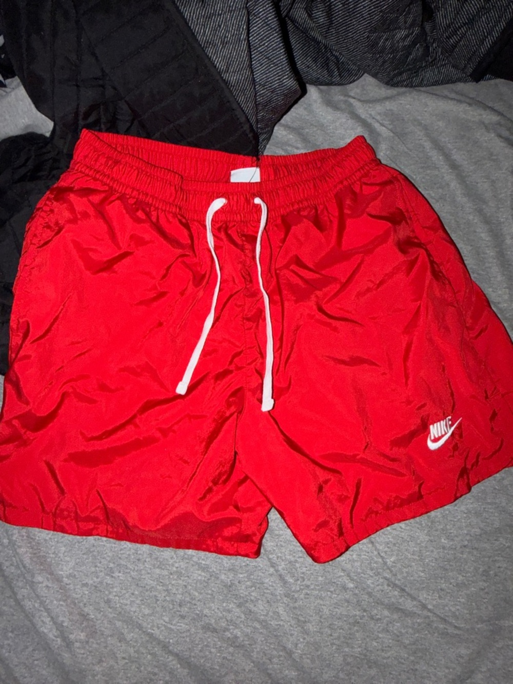 Nike Men’s Red Athletic Shorts with Drawstring